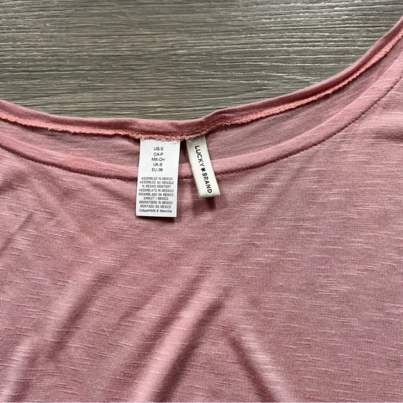 Lucky Brand Pink Ruched Short Sleeve Top - Picture 4 of 6